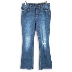 Rock & Republic 16 Boot Cut Flare Studded Stretch Mid Rise Blue Jeans Western